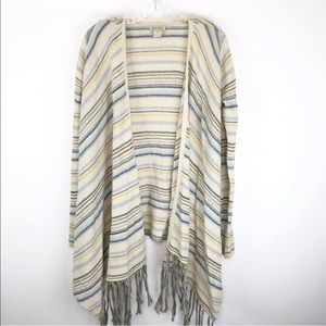LUCKY BRAND OPEN FRONT CARDIGAN WITH FRINGE